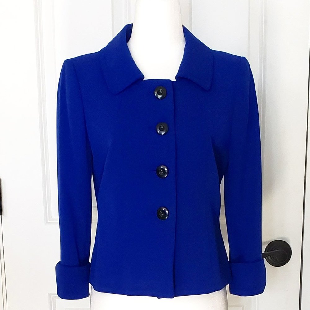 TAHARI Royal Blue Jacket, Size 2P